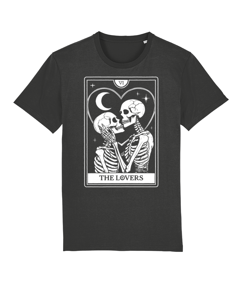 The Lovers Tarot Card Organic Dark Grey T-Shirt