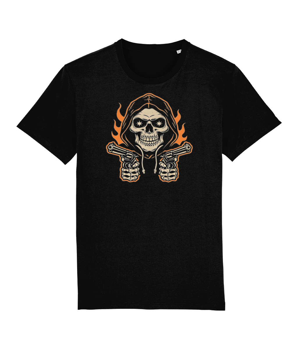 Hooded Skull Shooter Organic T-Shirt